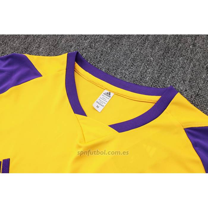 Chandal del Real Madrid Manga Corta 2024-2025 Amarillo - Pantalon Corto